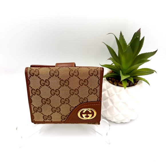 Gucci GG Brown Canvas New Britt French Wallet #560 - Picture 1 of 6